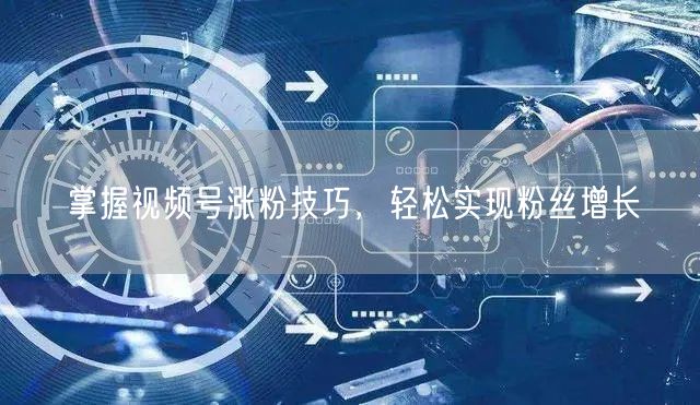 掌握视频号涨粉技巧，轻松实现粉丝增长