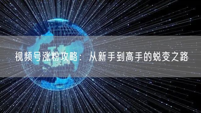 视频号涨粉攻略：从新手到高手的蜕变之路