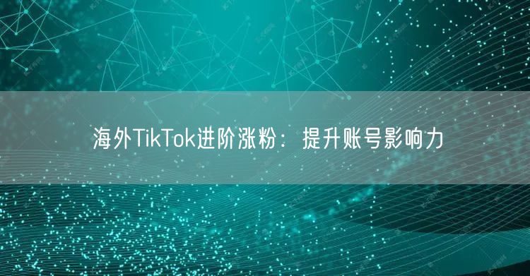 海外TikTok进阶涨粉：提升账号影响力
