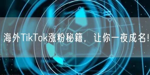 海外TikTok涨粉秘籍，让你一夜成名！